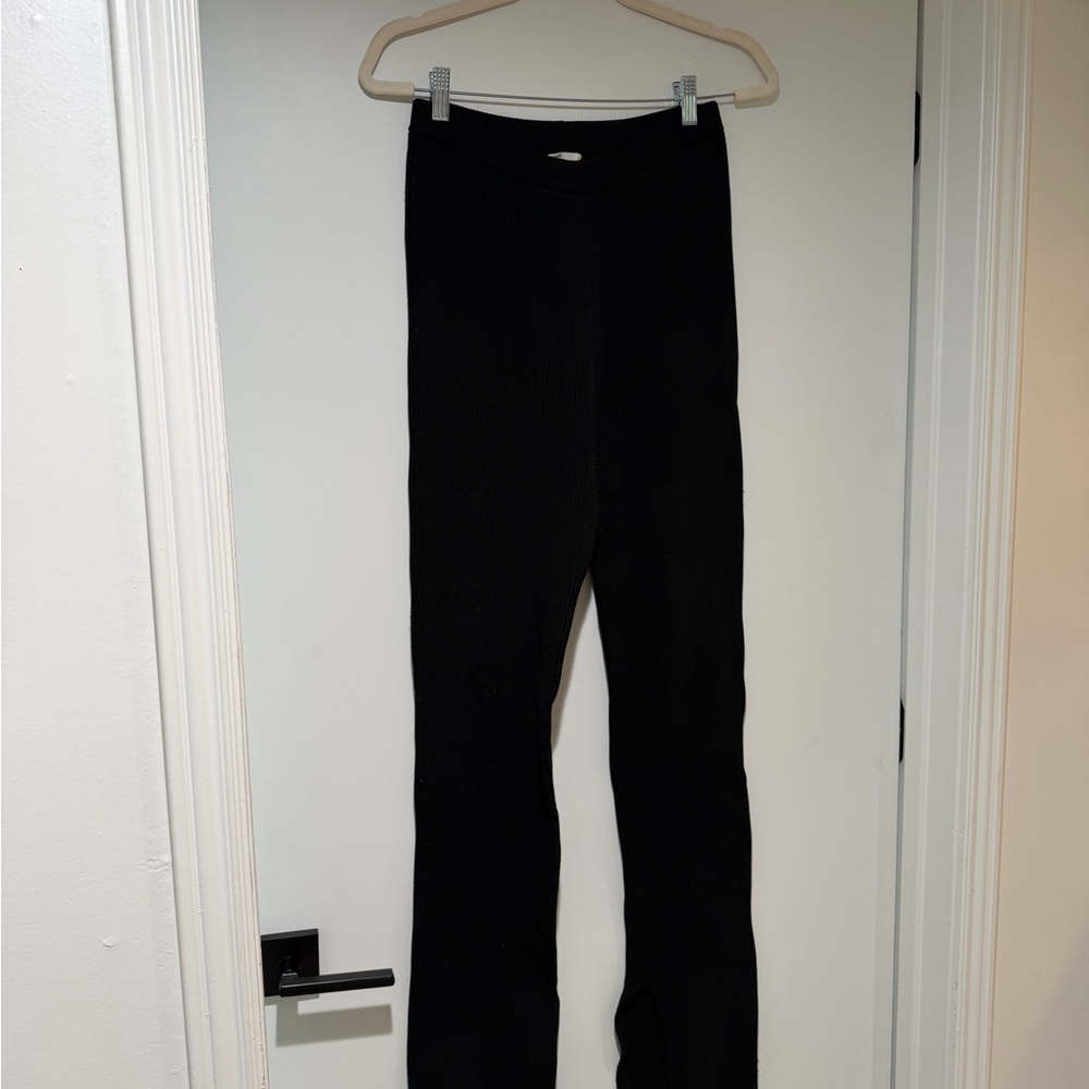 House of CB Mitzi Ribbed Black Knit Pants / Leggings Womens - Size L